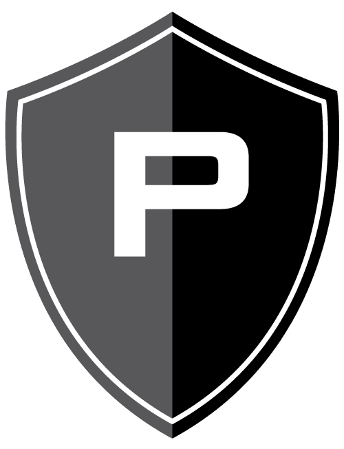 A black and white image of the letter p.